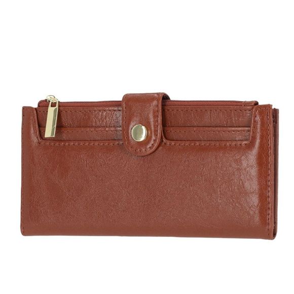 Time and Tru Suzy Slim Clutch Wallet Organizer Brown NEW - Picture 1 of 3